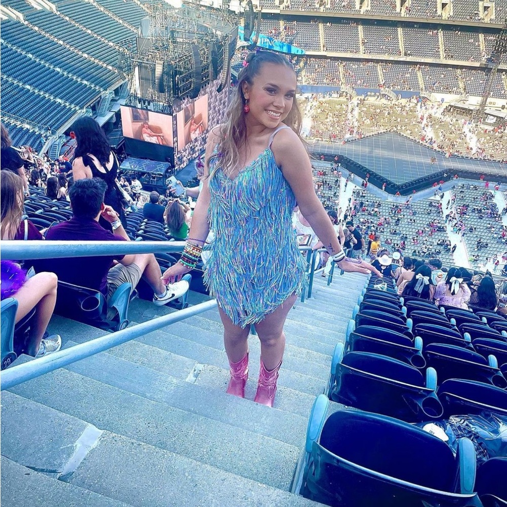 Amazing Lace Rainbow Sequin Fringe Dress